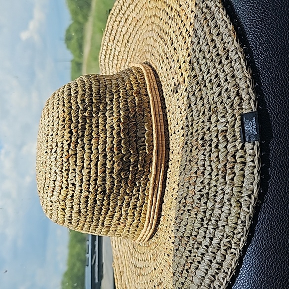 Prana Accessories - Prana straw hat, floppy rim beach hat tan size Large